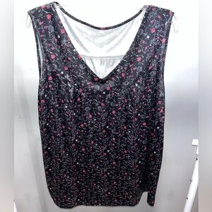 Floral Black and Pink Women's Top